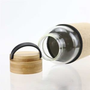 Eco-Friendly Glass Water Bottle with Bamboo Lid & Protective Sleeve