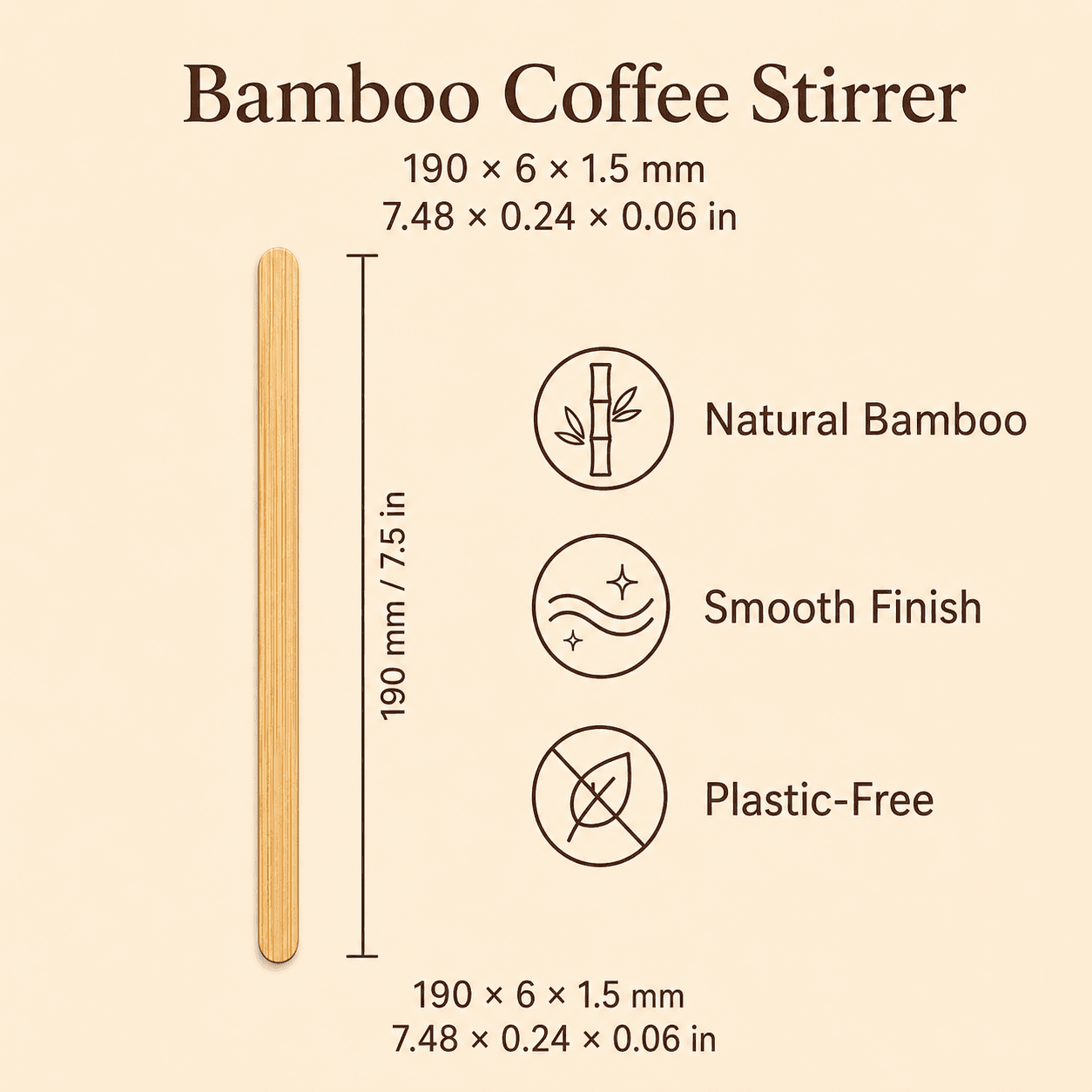 Heavy-Duty Extra Long Bamboo Coffee Stirrer